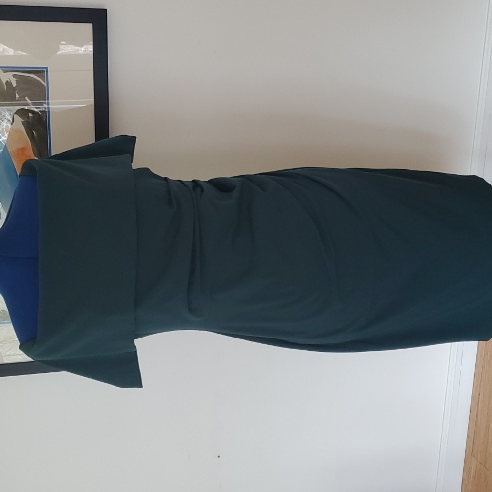 Sophisticated Forest Green Off-Shoulder Vince Camuto Dress sz 14